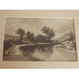 HARRY FRIER (1849-1921) 3 FRAMED PEN AND INK WITH COLOUR WASH EACH APPROX. 7.5 INS X 5 INS, POND