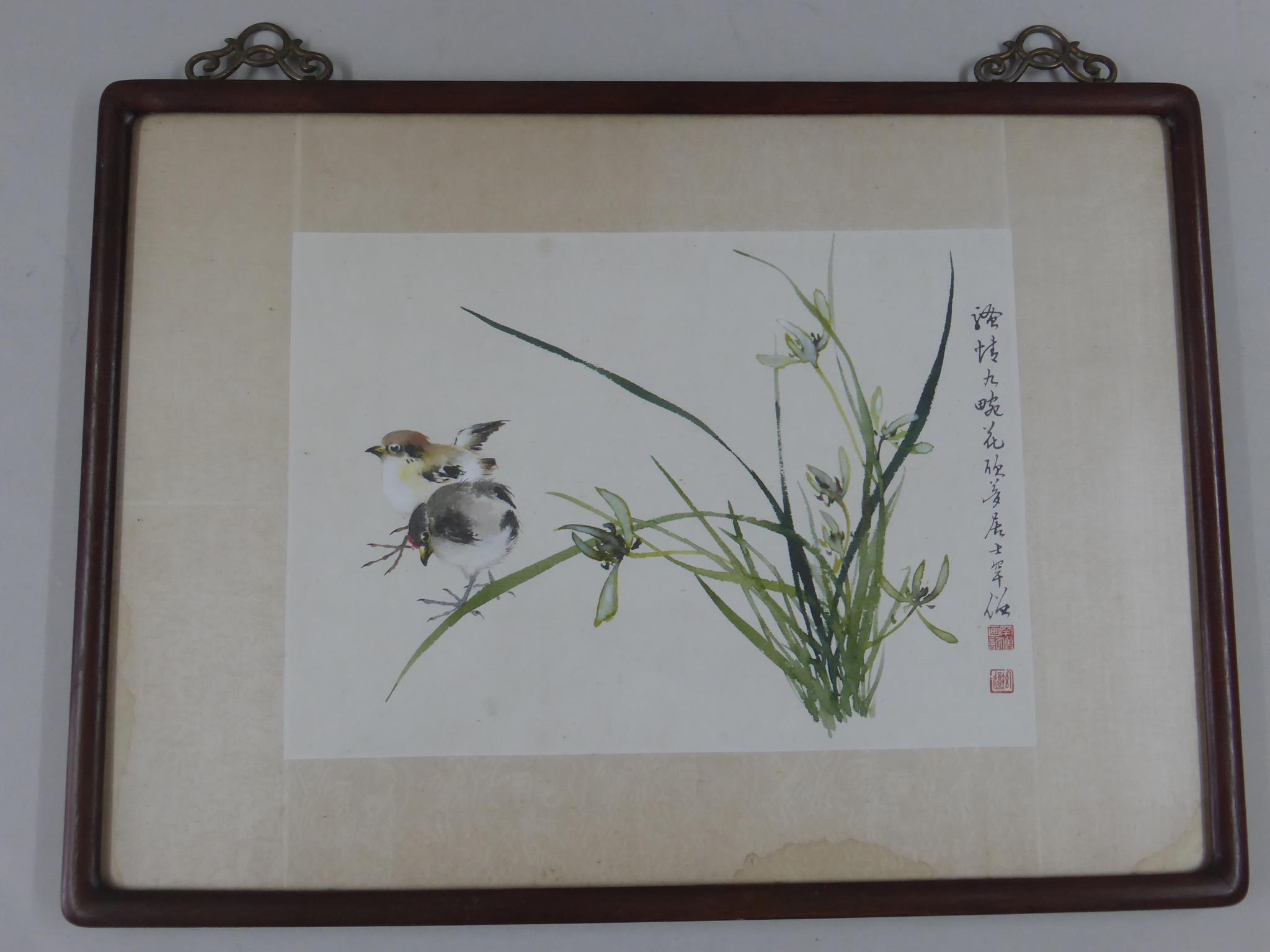 2, 19TH CENTURY CHINESE WATERCOLOURS EACH WITH A SEAL/ CHARACTER MARK, APPROX. 36 X 24 AND 37.5 X - Bild 2 aus 3