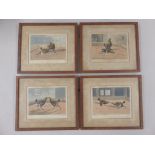 SET OF 4 FRAMED COCK FIGHTING PLATES, AFTER HENRY ALKEN, ENGRAVED BY C.R.STOCK, 'SET TOO', '