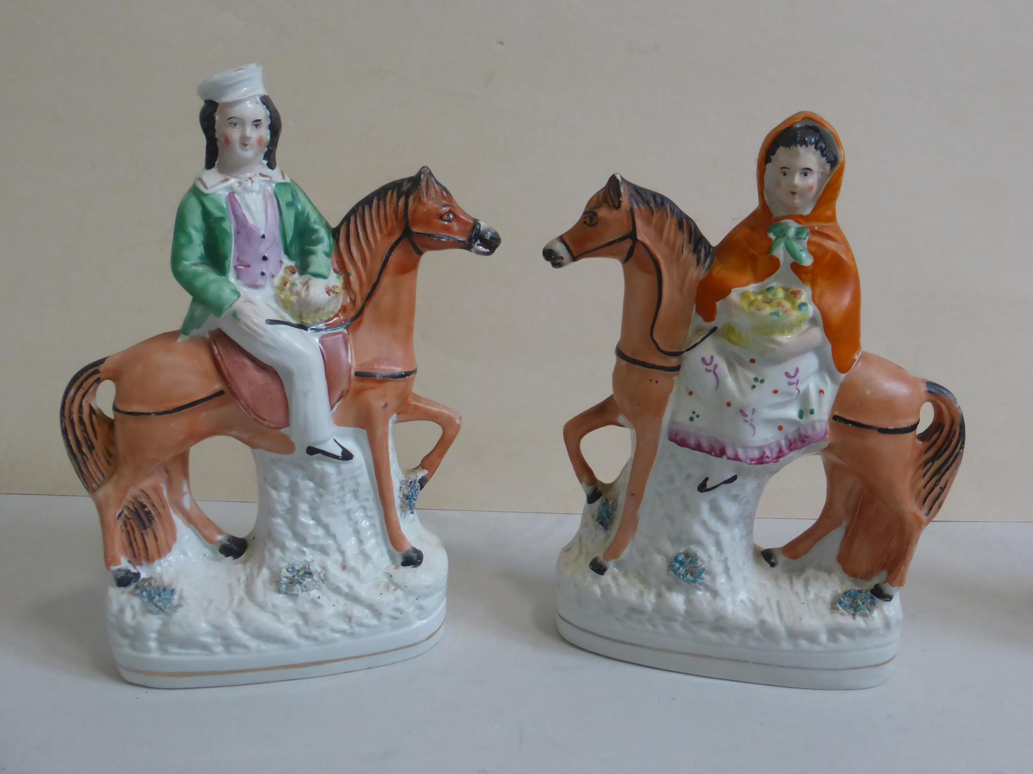 COLLECTION OF 19TH CENTURY STAFFORDSHIRE MOUNTED FIGURES INC. TOM KING, QUEEN, D.TURPIN, HAVELOCK - Image 3 of 4