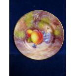 ROYAL WORCESTER PLATE 6.5 INS DEC FRUIT SIG MAYBURY, APPROX. 6 ins. DIA.