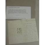 ADMIRAL LORD COCHRANE, ORIGINAL HAND WRITTEN LETTER