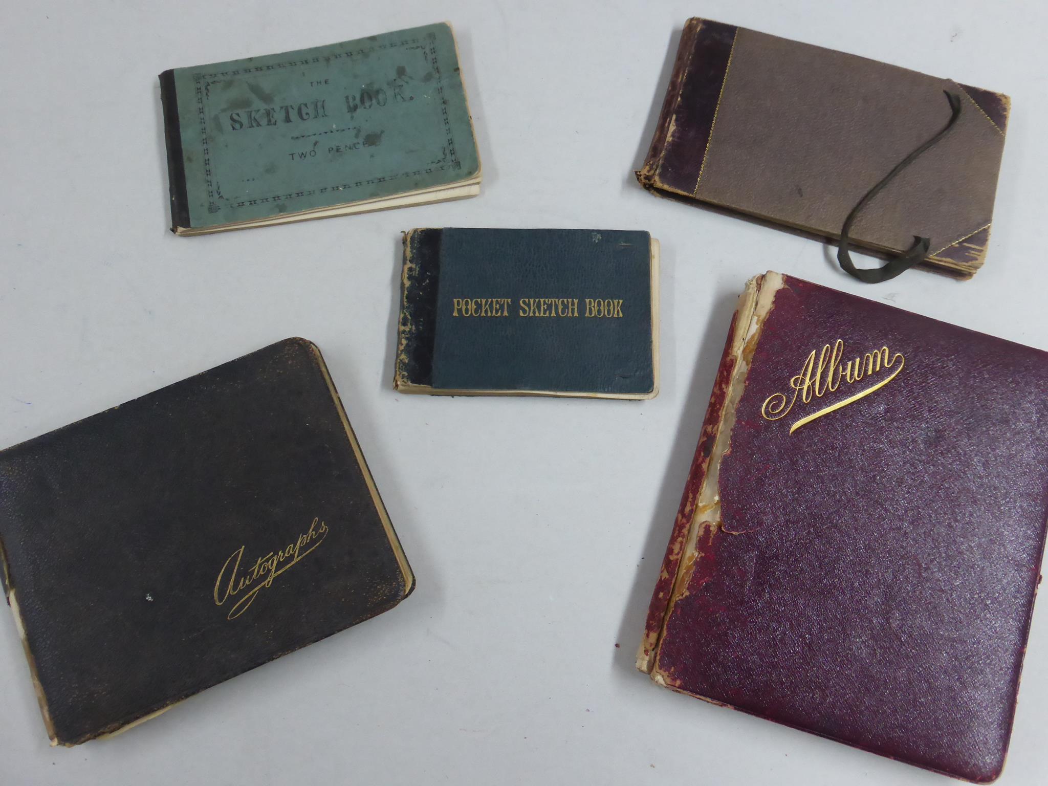 MISC. SKETCH BOOKS AND AUTOGRAPH BOOKS DATING FROM WWI ERA
