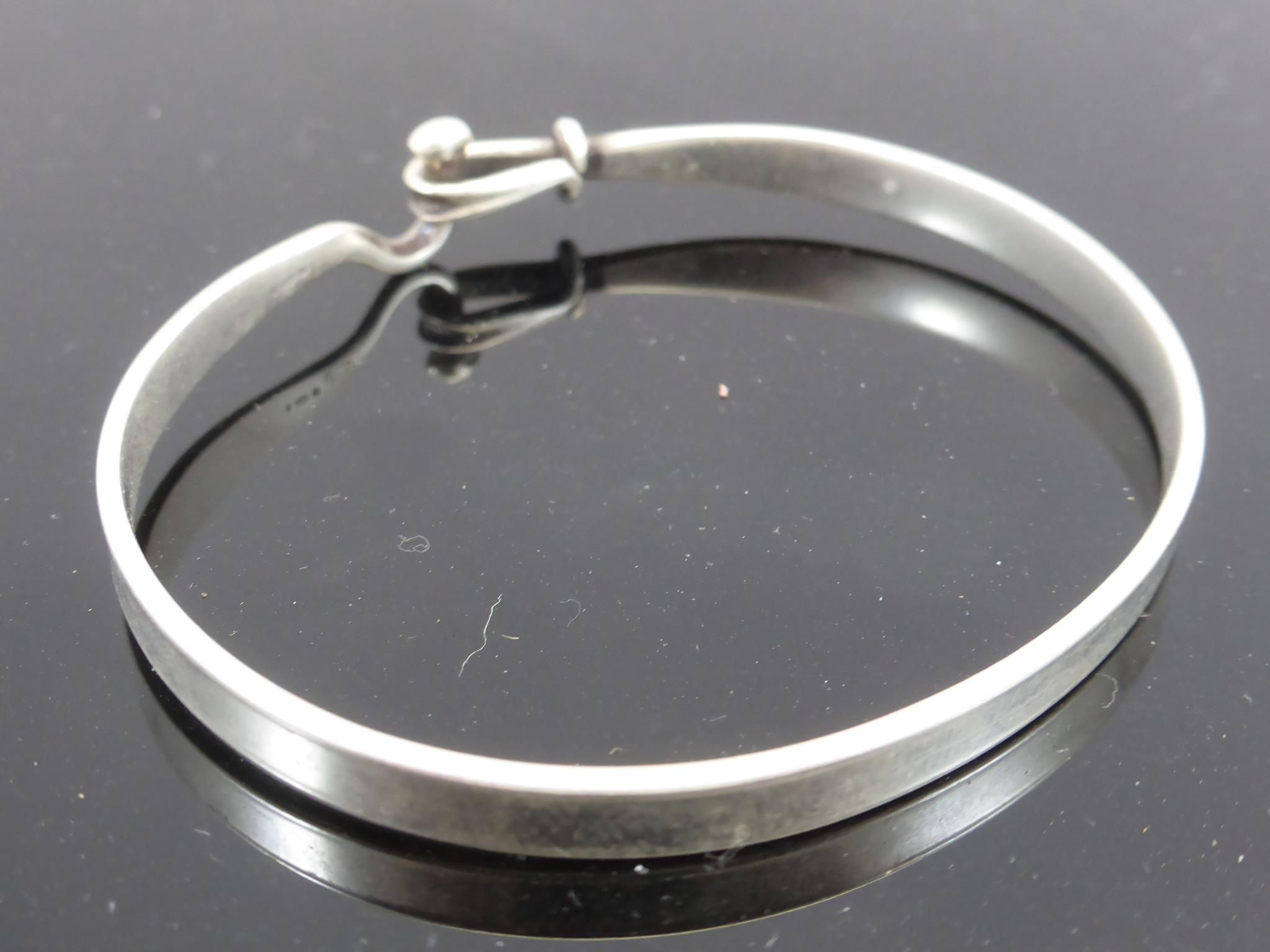 GEORG JENSEN SILVER BANGLE, TORUN 204, MARKED 925 DENMARK, WITH ORIGINAL BOX - Image 2 of 4