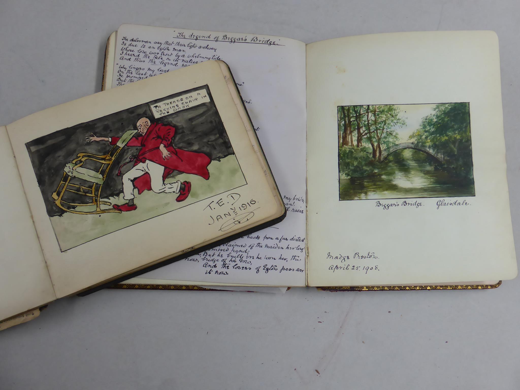 MISC. SKETCH BOOKS AND AUTOGRAPH BOOKS DATING FROM WWI ERA - Image 4 of 5