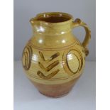 MICHAEL CARDEW, WINCHCOMBE POTTERY, GLAZED POTTERY ALE JUG, APPROX. 28 cm