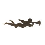 An antique folk art carved wood angel weather vane