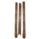 Three Chinese carved bamboo wall hangings