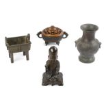 Four Chinese bronze objects