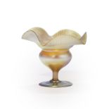 A diminutive pedestal compote, L.C. Tiffany