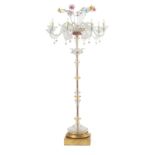 A Murano glass floral-motif torchiere