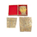 A group of Egyptian mask and panel fragments