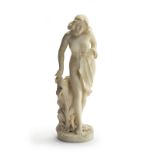 A marble figure of a standing female bather