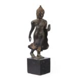 A Thai bronze Sukhothai walking Buddha Shakyamuni