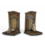 A pair of Vienna bronze bookends