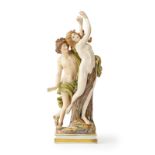 A Meissen ''Daphne and Apollo'' figural group, Johann Carl Sch?nheit