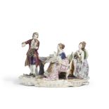 A large Meissen-style figural group of musicians