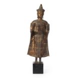 A Thai bronze standing figure of Buddha