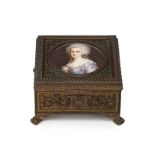 A French enamel and gilt-bronze portrait box