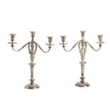 A pair of Sheffield plate candelabra