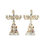 A pair of Meissen candelabra