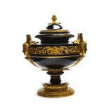 A Sevres-style gilt bronze-mounted porcelain urn