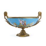 A Sevres-style gilt bronze-mounted centerpiece