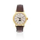 A Patek Philippe 18k gold perpetual calendar wristwatch