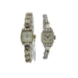 Two white gold and diamond watches