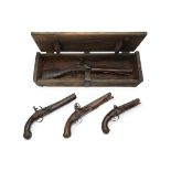 Four flintlock pistols