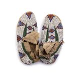 A pair of Plains beaded moccasins