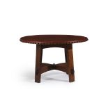 A Stickley leather-top library table #636