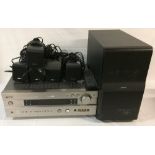 Yamaha Natural Sound AV Receiver V630RDS amp & Bose Acoustimass Module & 5 small Bose wall speakers