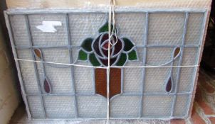 3 stained glass panels 64 cm x 44 cm