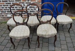 6 rosewood sabre leg balloon back chairs