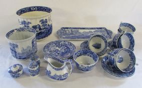 Assorted Spode blue and white ceramics