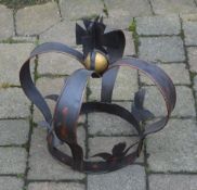Iron decorative crown to sit as a pole finial