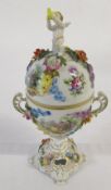 Dresden ornate twin handled lidded vase H 35 cm