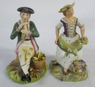 2 Royal Crown Derby figurines (2nd quality) H 18 cm signed Joan Lee and J Etherington