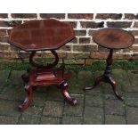 Small occasional table with a lyre pedestal & another small table