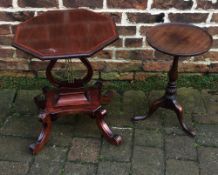 Small occasional table with a lyre pedestal & another small table