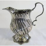 George III silver cream jug (weighted base) London 1771