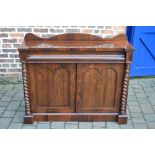 Victorian rosewood chiffonier with barley twist columns