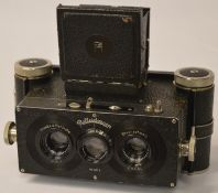 A rare Franke & Heidecke Rolleidoscop Stereo Camera with Carl Zeiss Jena Tessar lenses and central