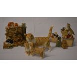 3 Sherratt & Simpson figures of cats, including Cat with Kittens,