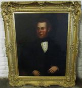 Gilt framed oil on canvas portrait of a gentleman 116 cm x 94 cm