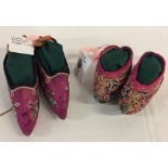 2 pairs of Chinese bound feet slippers