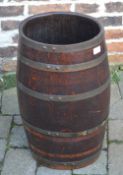 Barrel shaped umbrella stand with brass bands