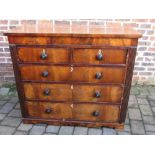 Victorian mahogany chest of drawers with turned knobs,