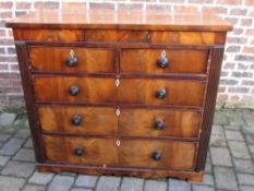 Victorian mahogany chest of drawers with turned knobs,